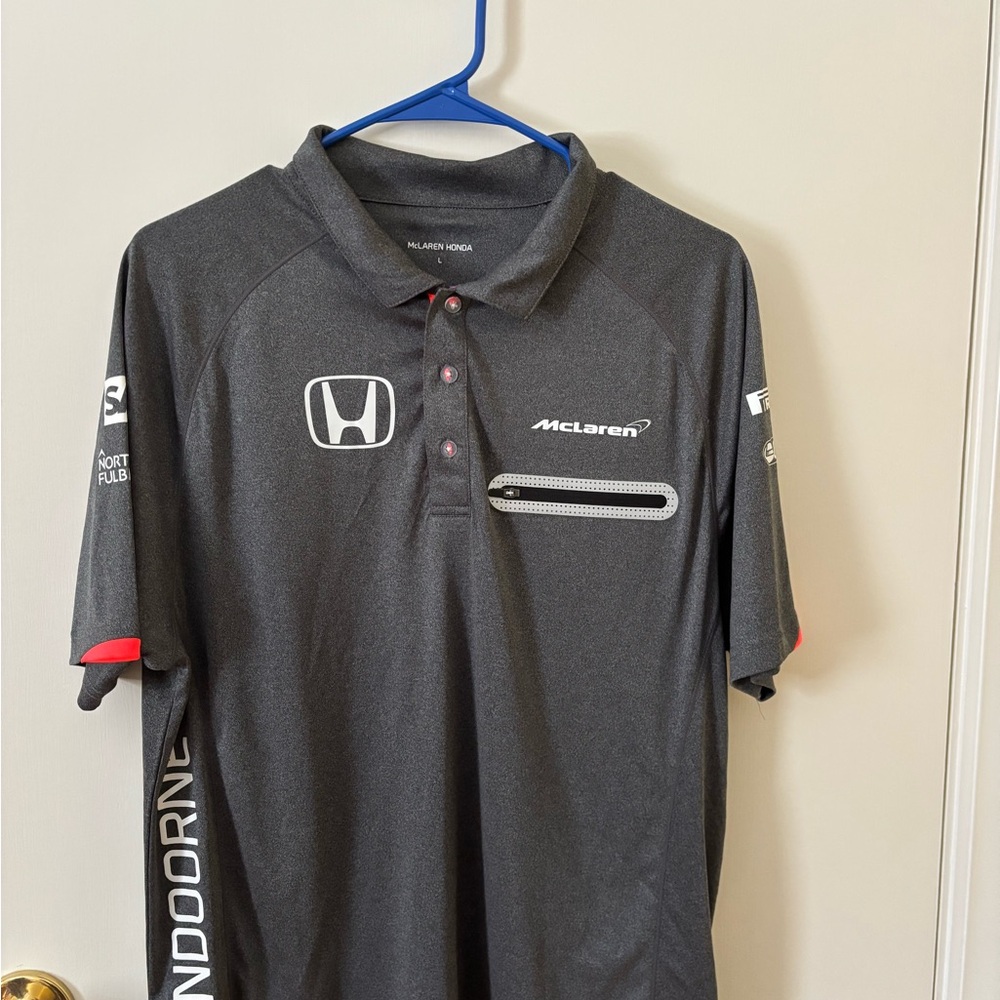 Men’s McLaren Honda F1 Stoffel Vandoorne Gray Polo Shirt